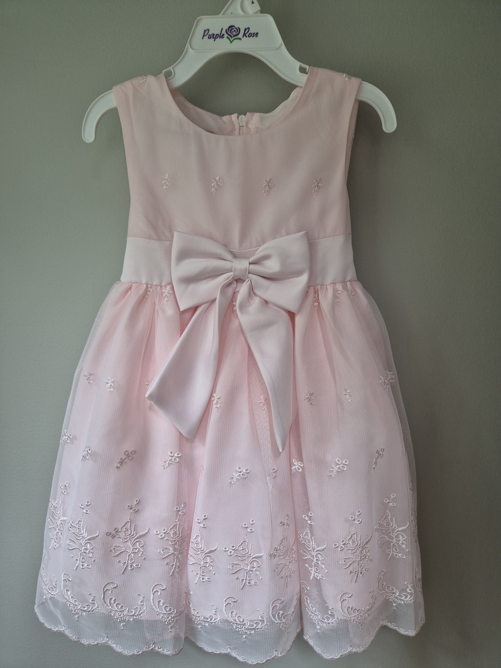 NWT Purple Rose Pink Floral Embroidered Party Dress 4T